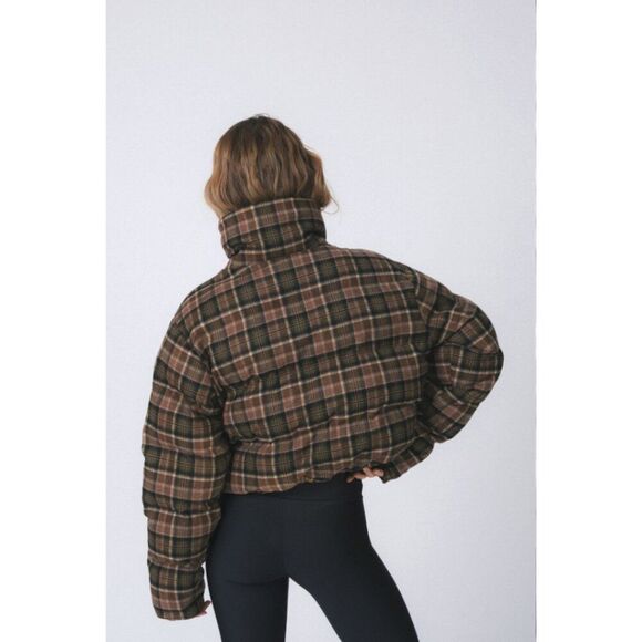Dairy Boy Cedar Plaid Puffer Women's XL Brown/Green - Picture 2 of 11